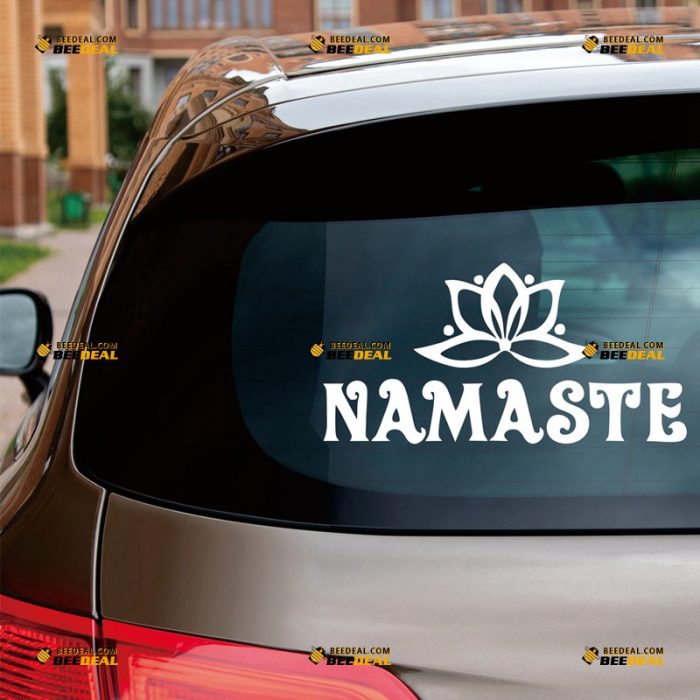 Namaste Sticker Decal Vinyl, Yoga Lotus, Nepal India, Meditation – Custom, Choose Size Color – For Car Laptop Window Boat – Die Cut No Background 062731623