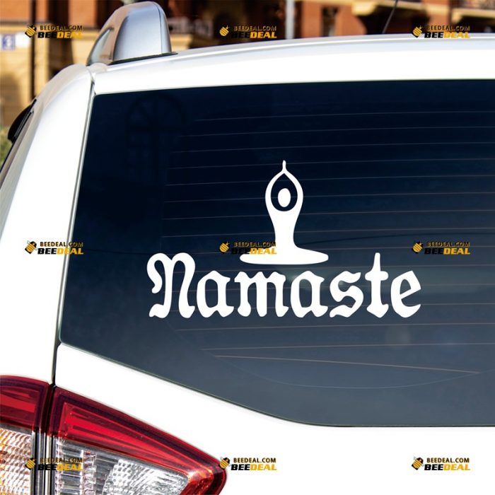 Namaste Sticker Decal Vinyl, Yoga, Nepal India, Meditation – Custom, Choose Size Color – For Car Laptop Window Boat – Die Cut No Background 062731622