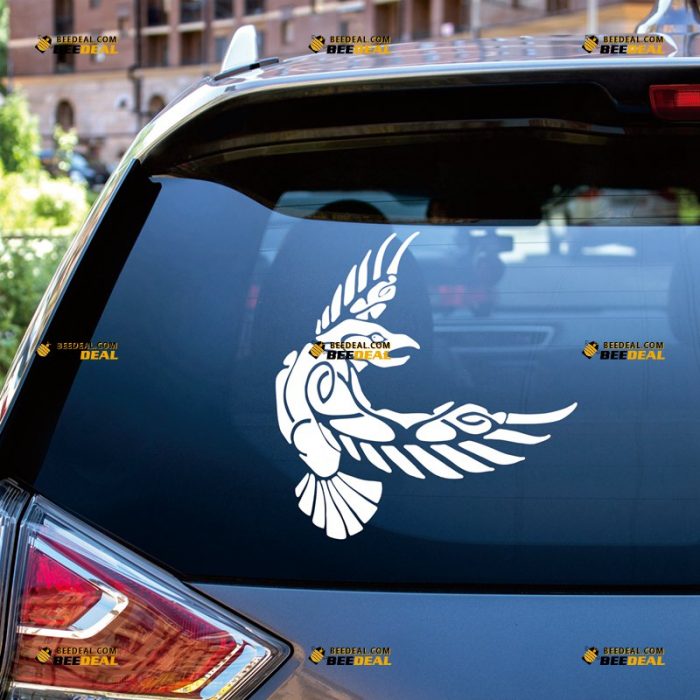 Odin Raven Sticker Decal Vinyl, Viking, Norse, Celtic Knots – Custom, Choose Size Color – For Car Laptop Window Boat – Die Cut No Background 062831141