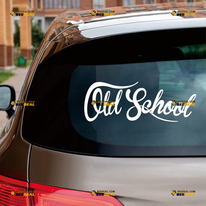 Old School Sticker Decal Vinyl, Text Words – Custom, Choose Size Color – For Car Laptop Window Boat – Die Cut No Background 062731345