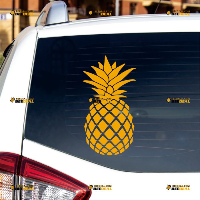 Pineapple Sticker Decal Vinyl, Fruit – Custom, Choose Size Color – For Car Laptop Window Boat – Die Cut No Background 062731340