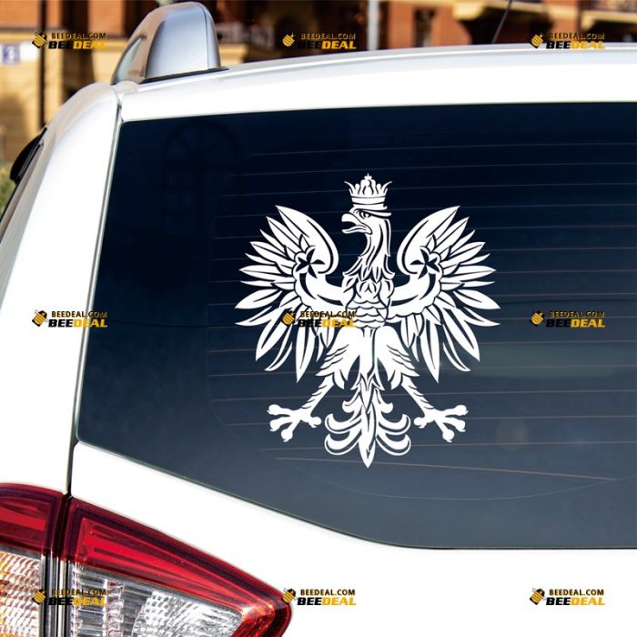 Polish Eagle Sticker Decal Vinyl, Poland Polska Coat Of Arms, Single Color – Custom, Choose Size Color – For Car Laptop Window Boat – Die Cut No Background 062831025