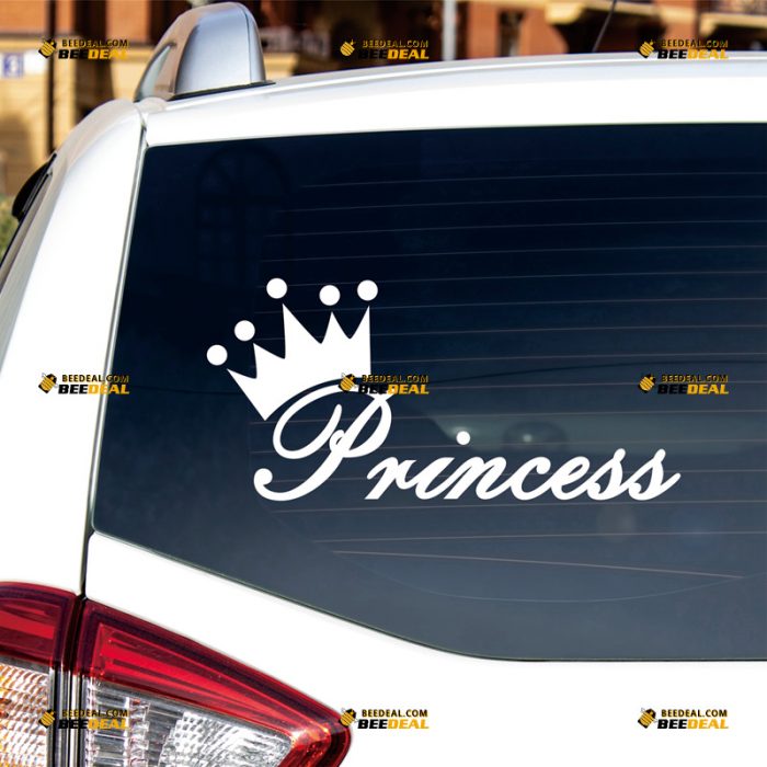 Princess Sticker Decal Vinyl, Girl, Daughter, Crown – Custom, Choose Size Color – For Car Laptop Window Boat – Die Cut No Background 062731339