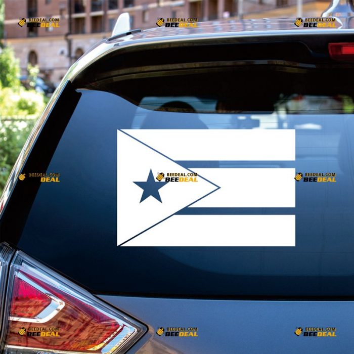 Puerto Rico Sticker Decal Vinyl, PR Flag, Single Color – Custom, Choose Size Color – For Car Laptop Window Boat – Die Cut No Background 062731542