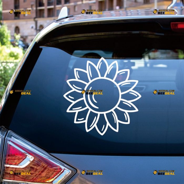 Sunflower Sticker Decal Vinyl – Custom Choose Size Color – For Car Laptop Window Boat – Die Cut No Background 062631237