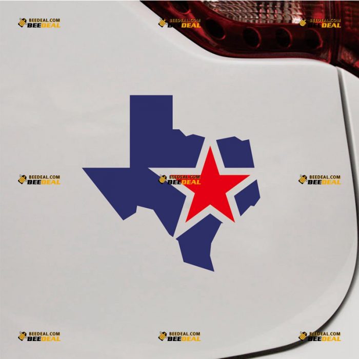 Texas Sticker Decal Vinyl, American State Map And Flag – Custom Choose Size – For Car Laptop Window Boat – Die Cut No Background 062631816