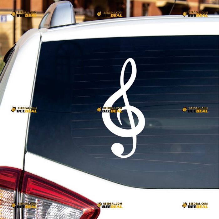 Treble Sticker Decal Vinyl, Music Clef, Notation – Custom, Choose Size Color – For Car Laptop Window Boat – Die Cut No Background 062632318