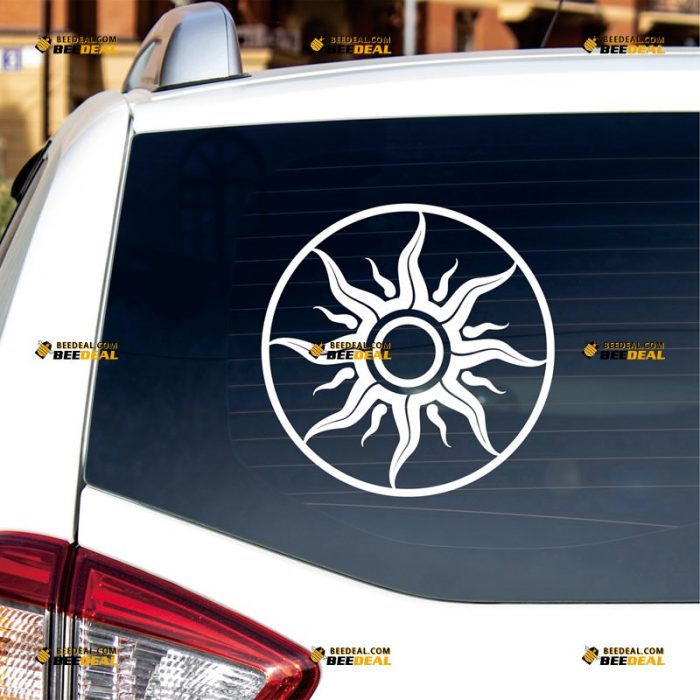 Tribal Sun Sticker Decal Vinyl, Circle – Custom Choose Size Color – For Car Laptop Window Boat – Die Cut No Background 062631149