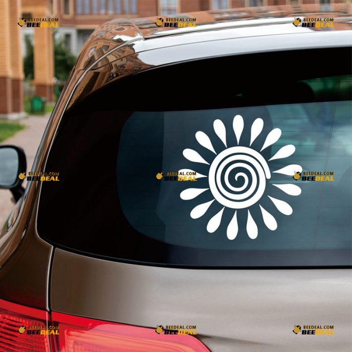 Tribal Sun Sticker Decal Vinyl, Spiral – Custom Choose Size Color – For Car Laptop Window Boat – Die Cut No Background 062631232