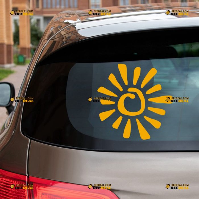 Tribal Sun Sticker Decal Vinyl, Spiral – Custom Choose Size Color – For Car Laptop Window Boat – Die Cut No Background 062631219