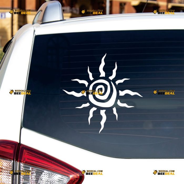 Tribal Sun Sticker Decal Vinyl, Spiral – Custom Choose Size Color – For Car Laptop Window Boat – Die Cut No Background 062631234