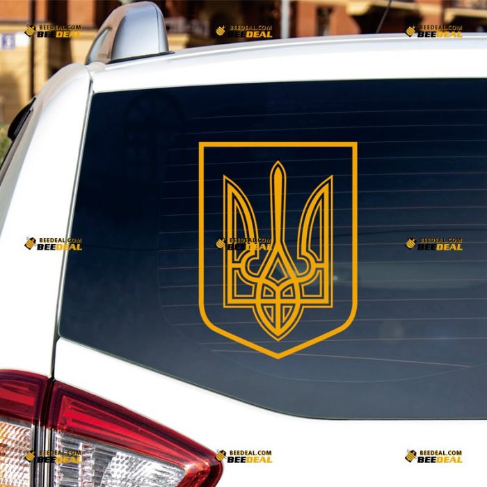 Ukraine Coat Of Arms Sticker Decal Vinyl, Tryzub, Ukraine Trident – Custom Choose Size Color – For Car Laptop Window Boat – Die Cut No Background 062631937