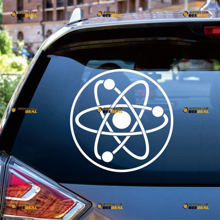 Atom Sticker Decal Vinyl, Circle – Custom Choose Size Color – For Car Laptop Window Boat – Die Cut No Background 062531700