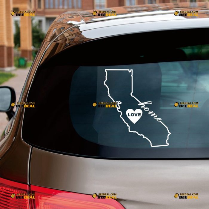 California Sticker Decal Vinyl, Cali State Map Outline, Love Home – Custom Choose Size Color – For Car Laptop Window Boat – Die Cut No Background 062531826