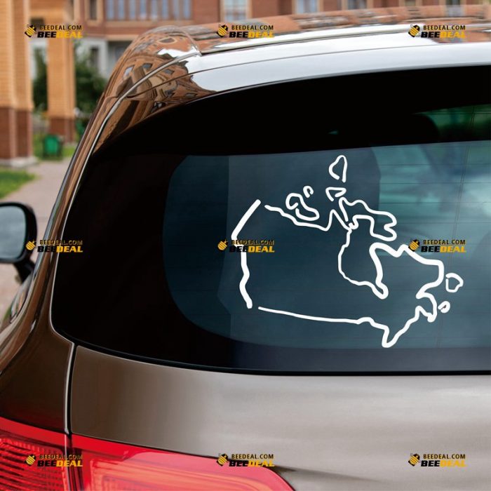 Canada Sticker Decal Vinyl, Canadian Map Outline, Home Pride – Custom Choose Size Color – For Car Laptop Window Boat – Die Cut No Background