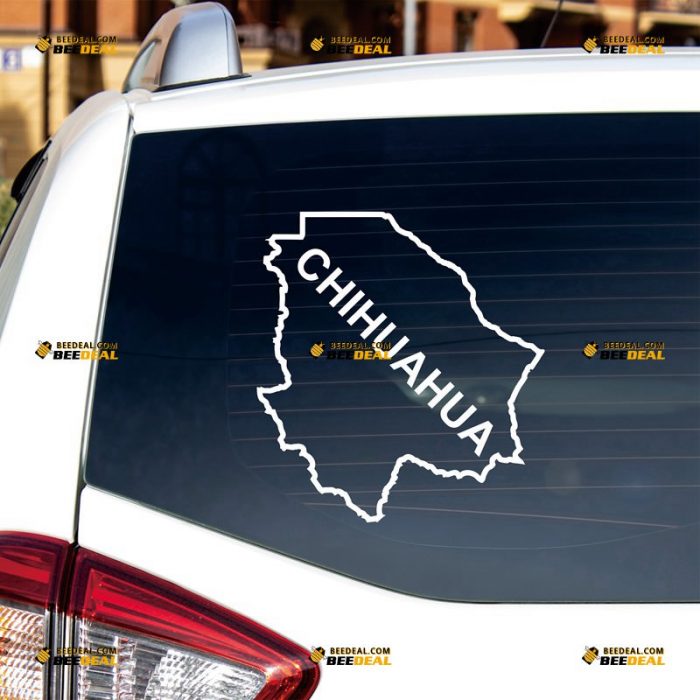 Mexico Chihuahua Sticker Decal Vinyl, Mexican State Map Outline – Custom Choose Size Color – For Car Laptop Window Boat – Die Cut No Background