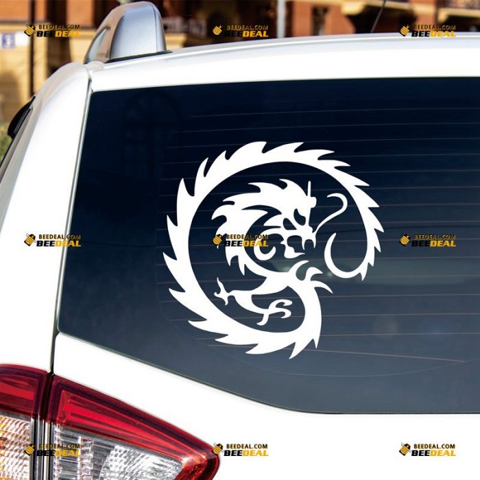 Chinese Dragon Sticker Decal Vinyl, Oriental Dragon – Custom Choose Size Color – For Car Laptop Window Boat – Die Cut No Background 062231347