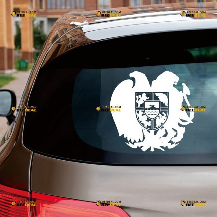 Armenia Sticker Decal Vinyl, Armenian Coat Of Arms Eagle – Custom Choose Size Color – For Car Laptop Window Boat – Die Cut No Background 062232307