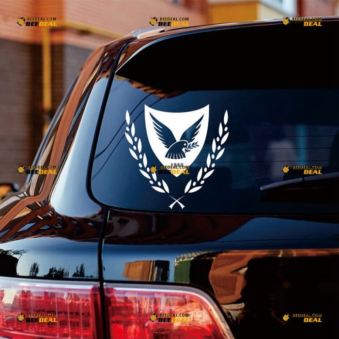 Cyprus Sticker Decal Vinyl, Country Coat Of Arms – Custom Choose Size Color – For Car Laptop Window Boat – Die Cut No Background 062231346