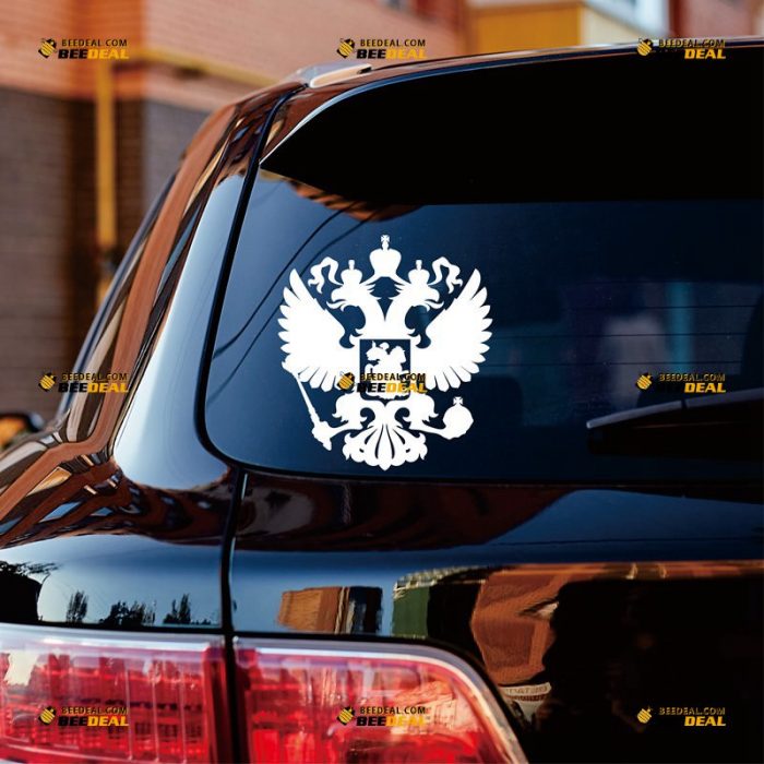 Russian Eagle Sticker Decal Vinyl, Russia Coat Of Arms – Custom Choose Size Color – For Car Laptop Window Boat – Die Cut No Background 062232300