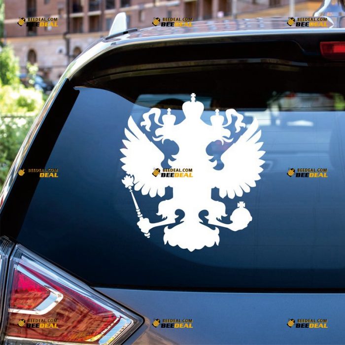 Russian Eagle Sticker Decal Vinyl, Russia Coat Of Arms – Custom Choose Size Color – For Car Laptop Window Boat – Die Cut No Background 062232302