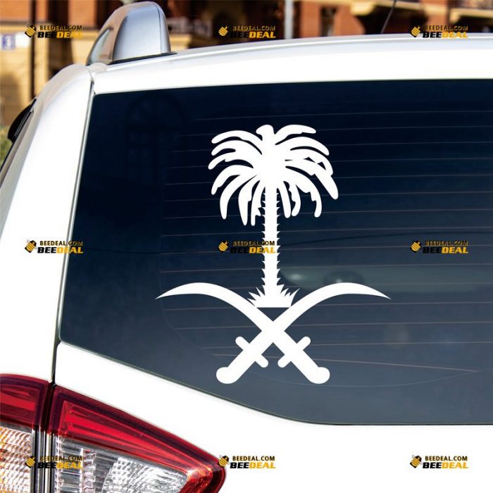 Saudi Arabia Sticker Decal Vinyl, Coat Of Arms – Custom Choose Size Color – For Car Laptop Window Boat – Die Cut No Background