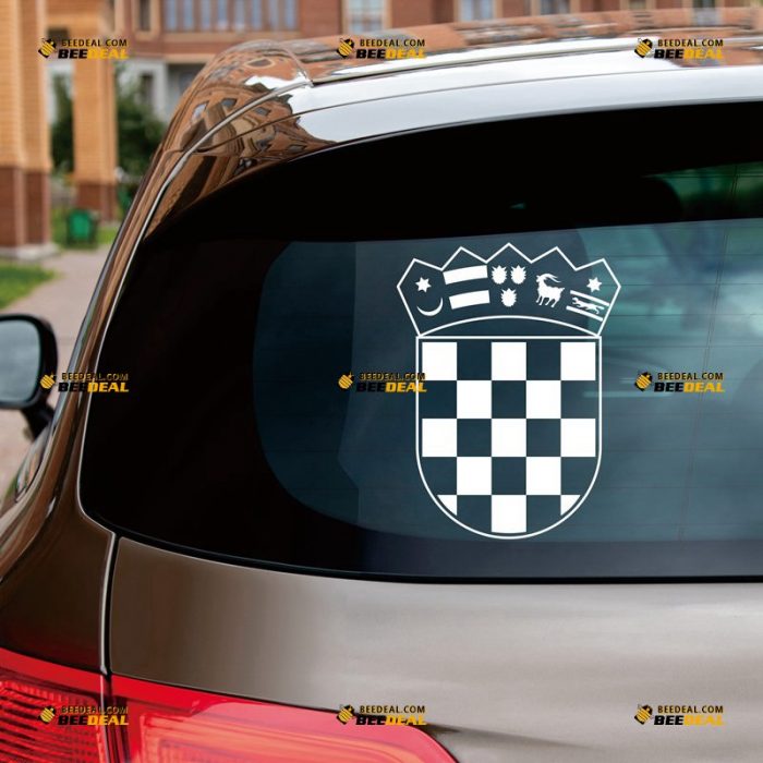 Croatia Sticker Decal Vinyl, Republic Coat Of Arms, Single Color – Custom Choose Size Color – For Car Laptop Window Boat – Die Cut No Background 062231817