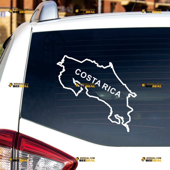 Costa Rica Sticker Decal Vinyl, Country Map Outline, Home Pride – Custom Choose Size Color – For Car Laptop Window Boat – Die Cut No Background 062231727