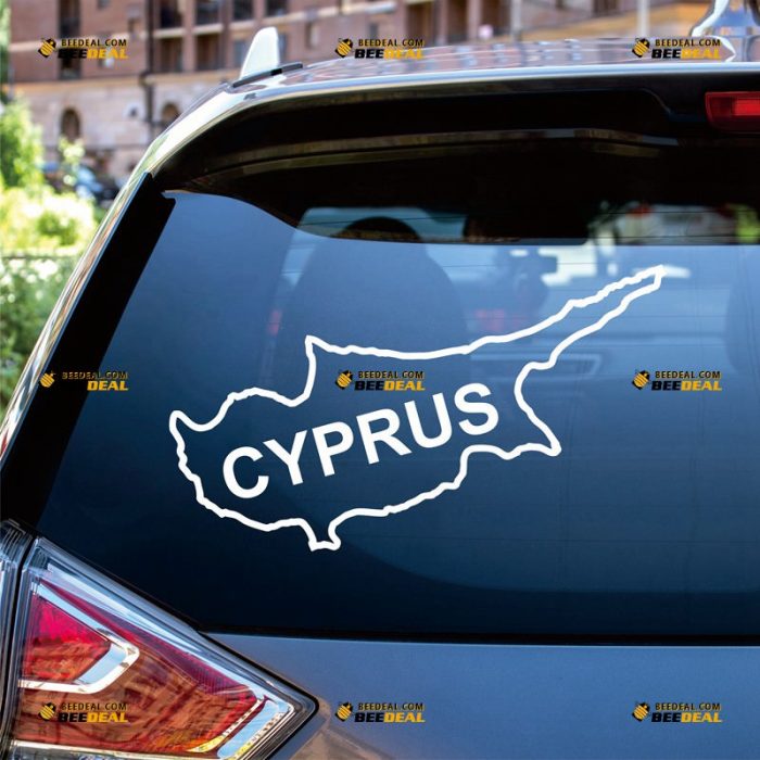 Cyprus Sticker Decal Vinyl, Country Map Outline Silhouette, Home Pride – Custom Choose Size Color – For Car Laptop Window Boat – Die Cut No Background