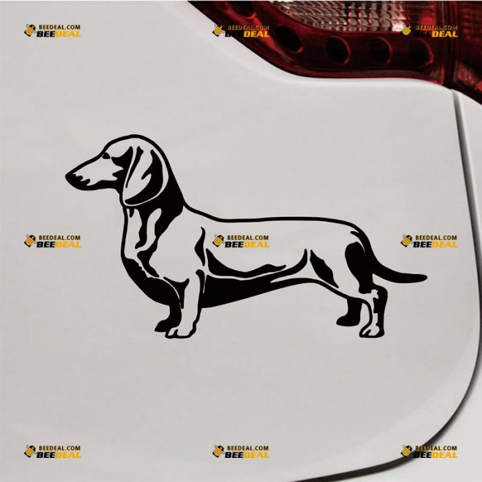 Dachshund Dog Sticker Decal Vinyl – Custom Choose Size Color – For Car Laptop Window Boat – Die Cut No Background 062232259