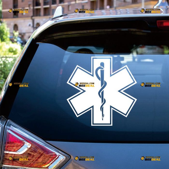 Star Of Life Sticker Decal Vinyl, EMT Emergency Medical Technician, Ambulance, Single Color – Custom Choose Size Color – For Car Laptop Window Boat – Die Cut No Background 062232253