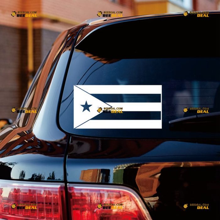 Cuba Sticker Decal Vinyl, Country Flag, Single Color – Custom Choose Size Color – For Car Laptop Window Boat – Die Cut No Background