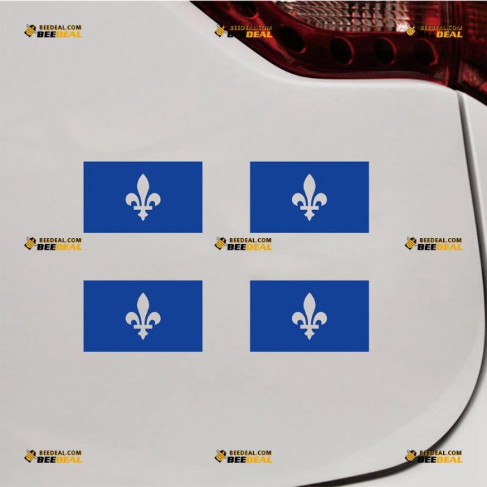 Quebec Sticker Decal Vinyl, Canadian Province Flag, Single Color – Custom Choose Size Color – For Car Laptop Window Boat – Die Cut No Background