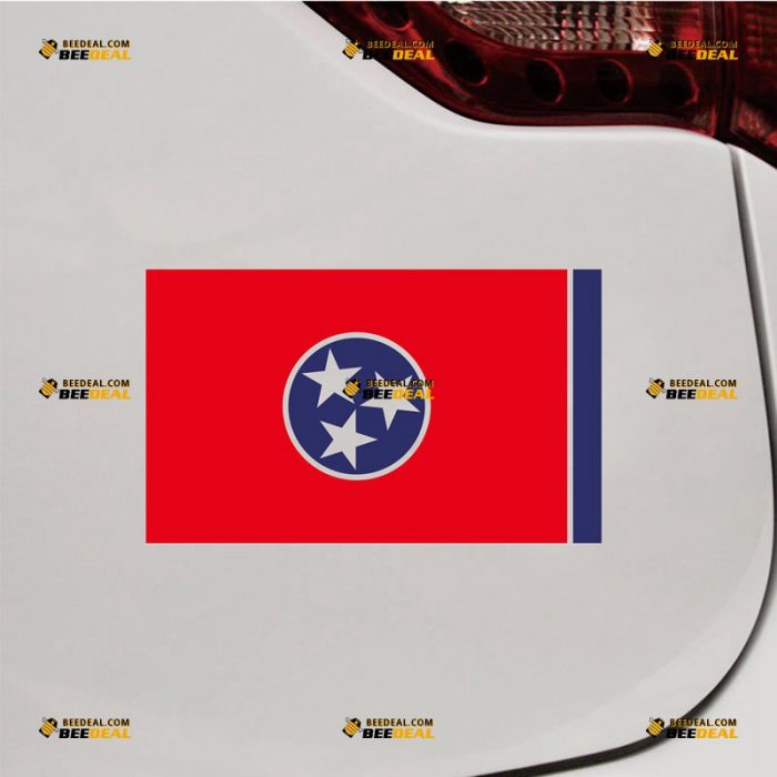 Tennessee Sticker Decal Vinyl, State Flag – Custom Choose Size – For Car Laptop Window Boat – Die Cut No Background