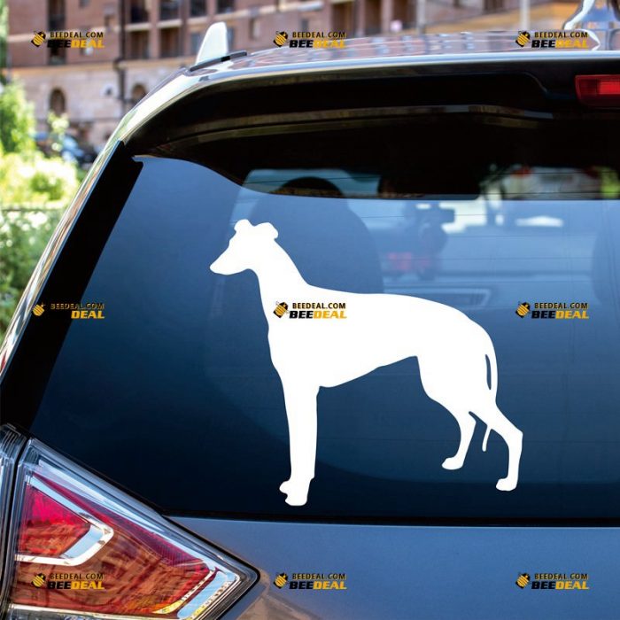 Greyhound Dog Sticker Decal Vinyl – Custom Choose Size Color – For Car Laptop Window Boat – Die Cut No Background 062531536