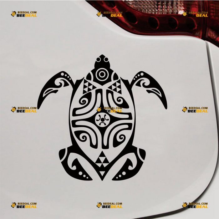 Tribal Turtle Sticker Decal Vinyl, Maoli, Hawaii Beach Life – Custom Choose Size Color – For Car Laptop Window Boat – Die Cut No Background 062531811