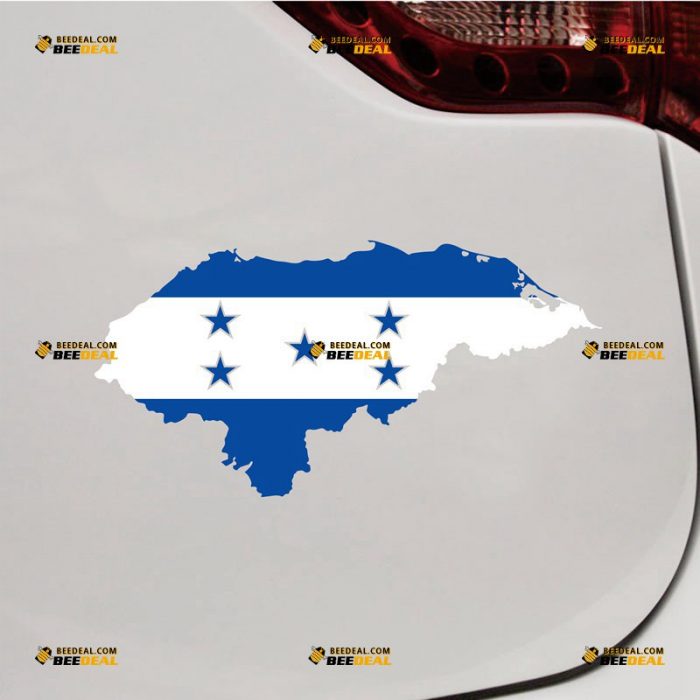 Honduras Sticker Decal Vinyl, Country Flag And Map Outline, Home Pride – Custom Choose Size – For Car Laptop Window Boat – Die Cut No Background 062231553