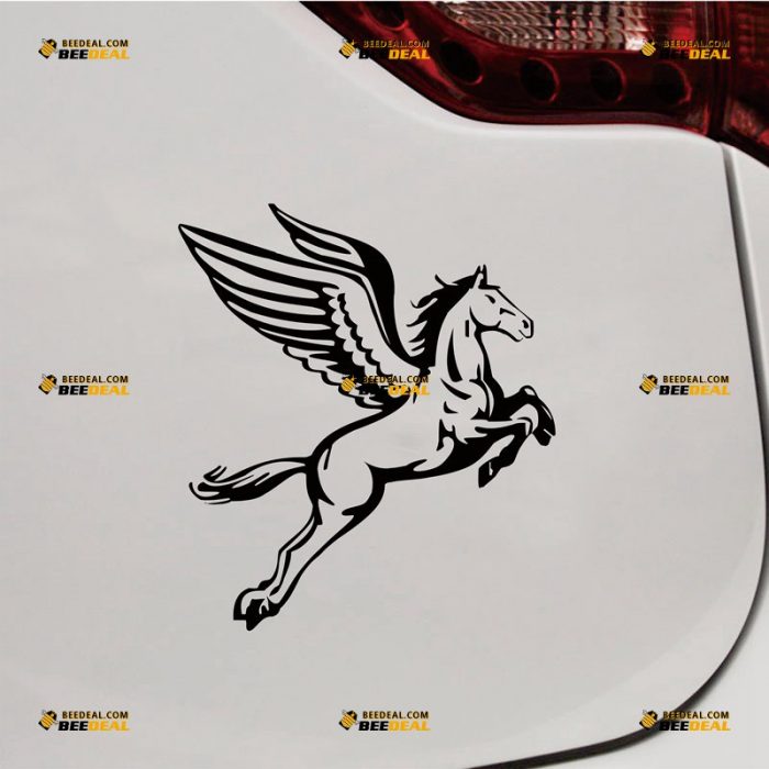 Horse Angel Sticker Decal Vinyl, Stallion Wing – Custom Choose Size Color – For Car Laptop Window Boat – Die Cut No Background 062630845