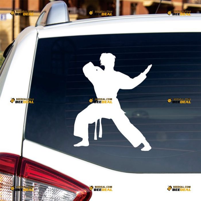 Karate Sticker Decal Vinyl, Kung Fu Girl, Black Belt Martial – Custom Choose Size Color – For Car Laptop Window Boat – Die Cut No Background 062531458