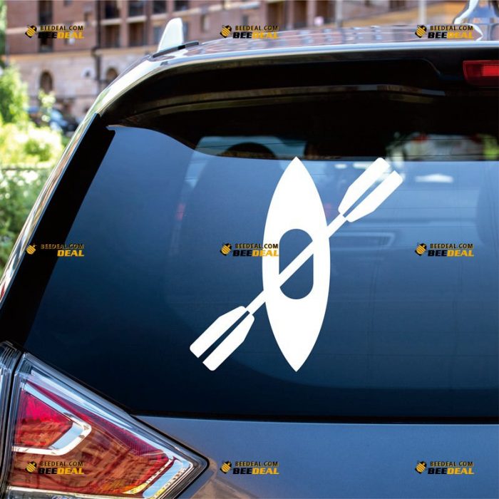 Kayak Sticker Decal Vinyl, Kayaker Sport, Paddle – Custom Choose Size Color – For Car Laptop Window Boat – Die Cut No Background 062531957