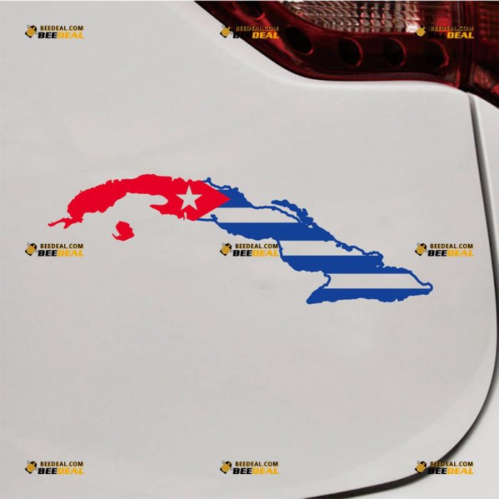 Cuba Sticker Decal Vinyl, Country Flag And Map Outline, Home Pride – Custom Choose Size – For Car Laptop Window Boat – Die Cut No Background 062231548