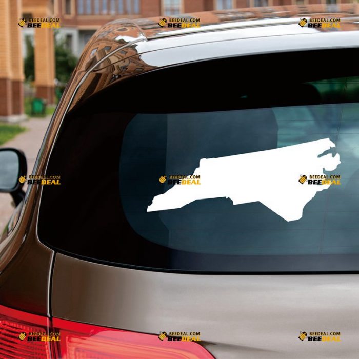 North Carolina Sticker Decal Vinyl, State Map Outline – Custom Choose Size Color – For Car Laptop Window Boat – Die Cut No Background