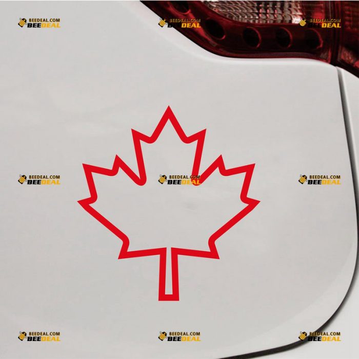 Maple Leaf Sticker Decal Vinyl, Canada, Outline – Custom Choose Size Color – For Car Laptop Window Boat – Die Cut No Background 062231544