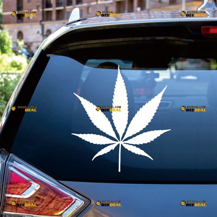 Marijuana Sticker Decal Vinyl, Cannabis Leaf – Custom Choose Size Color – For Car Laptop Window Boat – Die Cut No Background 062231541