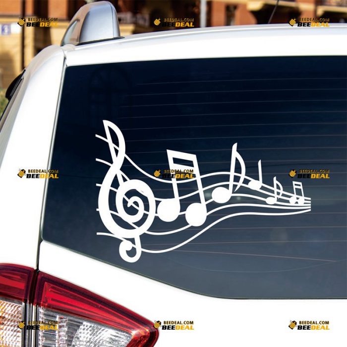 Music Note Sticker Decal Vinyl, Notation Sign – Custom Choose Size Color – For Car Laptop Window Boat – Die Cut No Background 062531447