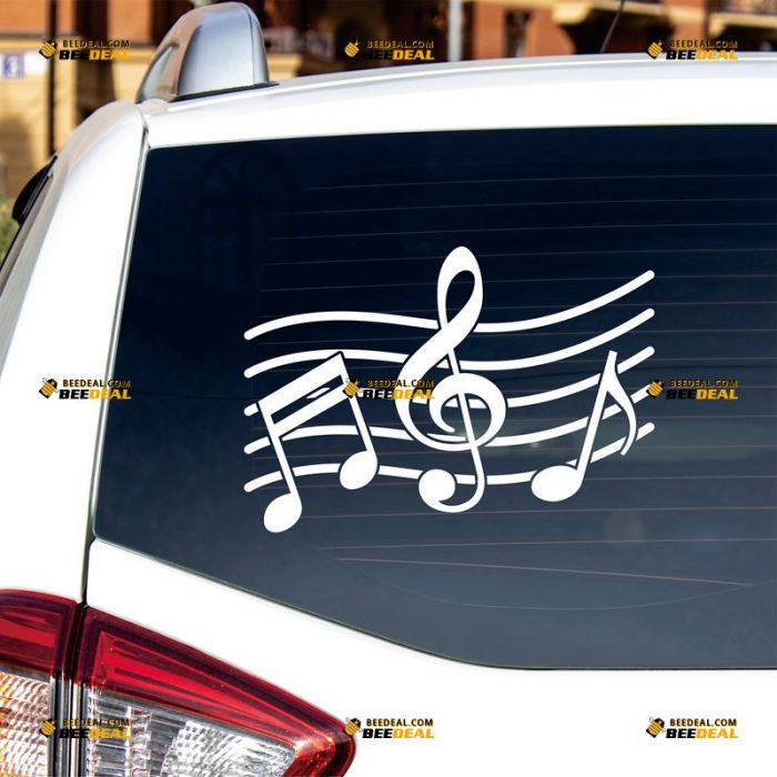 Music Note Sticker Decal Vinyl, Notation Sign – Custom Choose Size Color – For Car Laptop Window Boat – Die Cut No Background 062531448