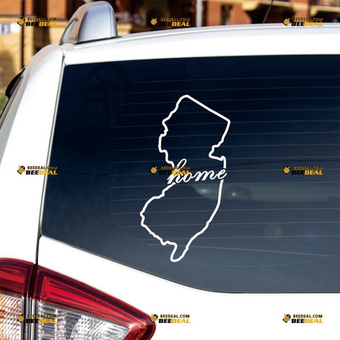 New Jersey Sticker Decal Vinyl, NJ State Map Outline, Home Pride – Custom Choose Size Color – For Car Laptop Window Boat – Die Cut No Background 062531457