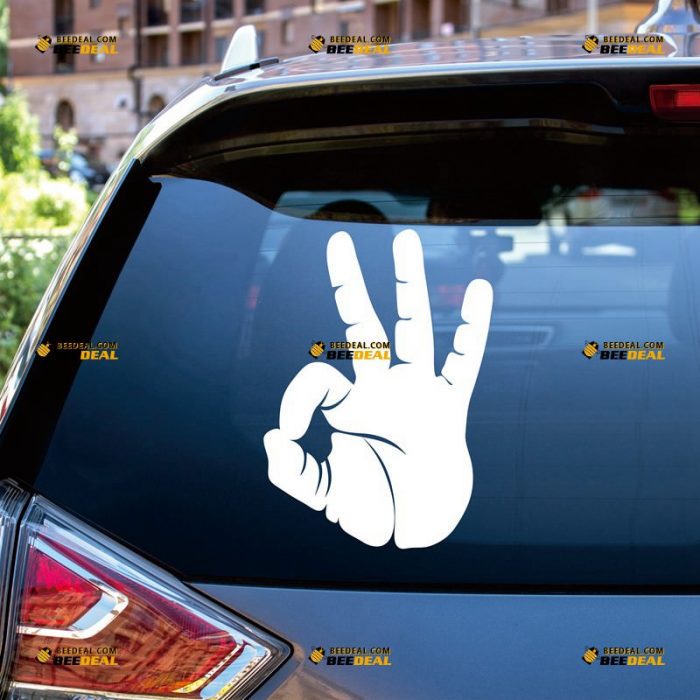 OK Hand Sticker Decal Vinyl, Okay – Custom Choose Size Color – For Car Laptop Window Boat – Die Cut No Background 062531939