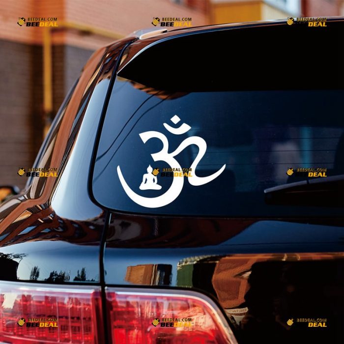 Om Sticker Decal Vinyl, Aum Symbol, Buddhism, Buddha, Yoga, Hindu Hinduism – Custom Choose Size Color – For Car Laptop Window Boat – Die Cut No Background 062630830