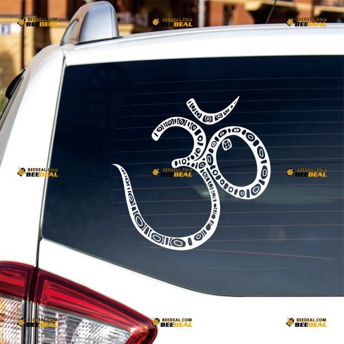 Om Sticker Decal Vinyl, Aum, Buddha Lotus, Hindu, Yoga – Custom Choose Size Color – For Car Laptop Window Boat – Die Cut No Background 062630822